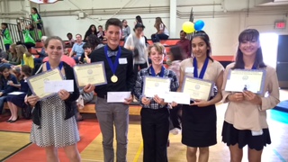 Five finalist students at CJSF ceremony