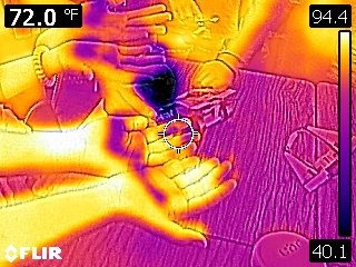 Infrared image of students hands