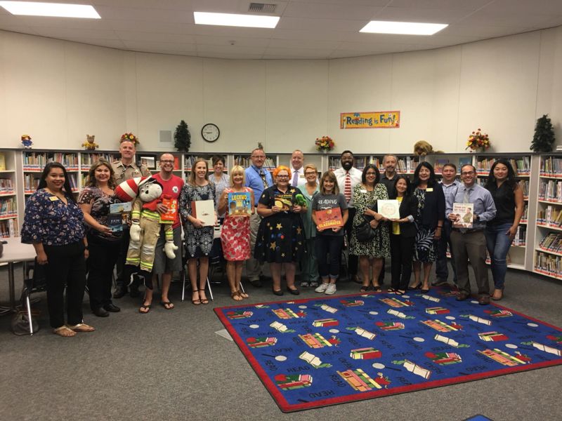 Photo of guest readers for literacy day
